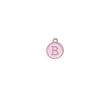 ENAMEL PINK / GOLD INITIAL CHARM