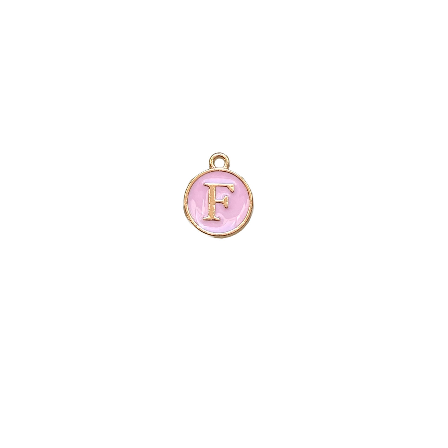 ENAMEL PINK / GOLD INITIAL CHARM