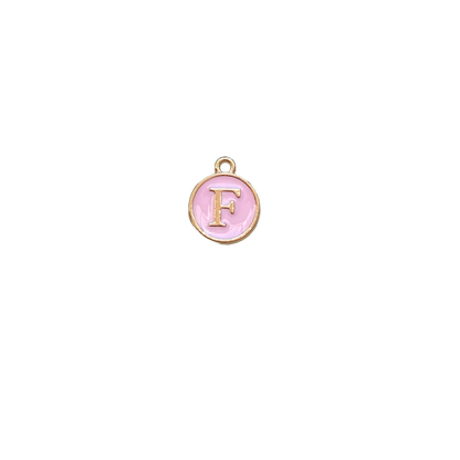 ENAMEL PINK / GOLD INITIAL CHARM