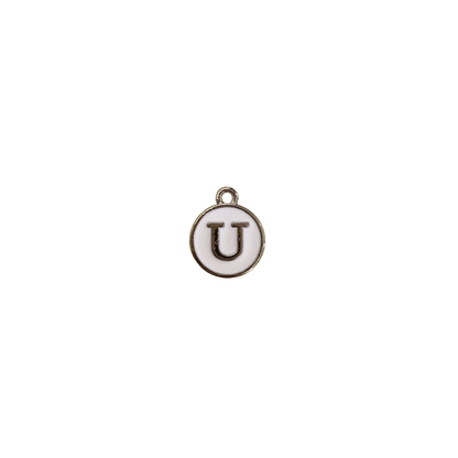 ENAMEL WHITE / SILVER INITIAL CHARM