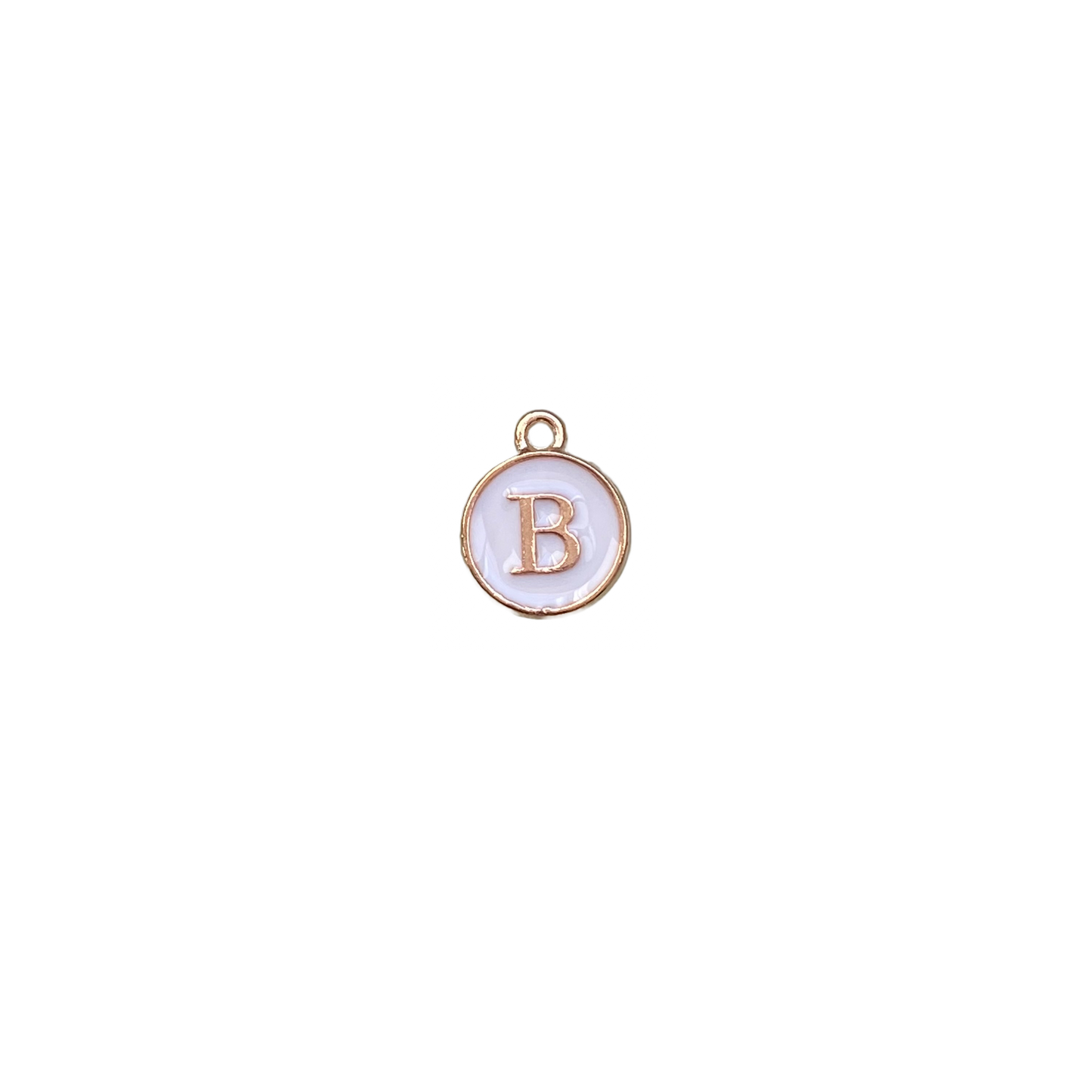 ENAMEL WHITE / GOLD INITIAL CHARM
