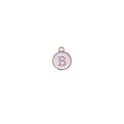 ENAMEL WHITE / GOLD INITIAL CHARM