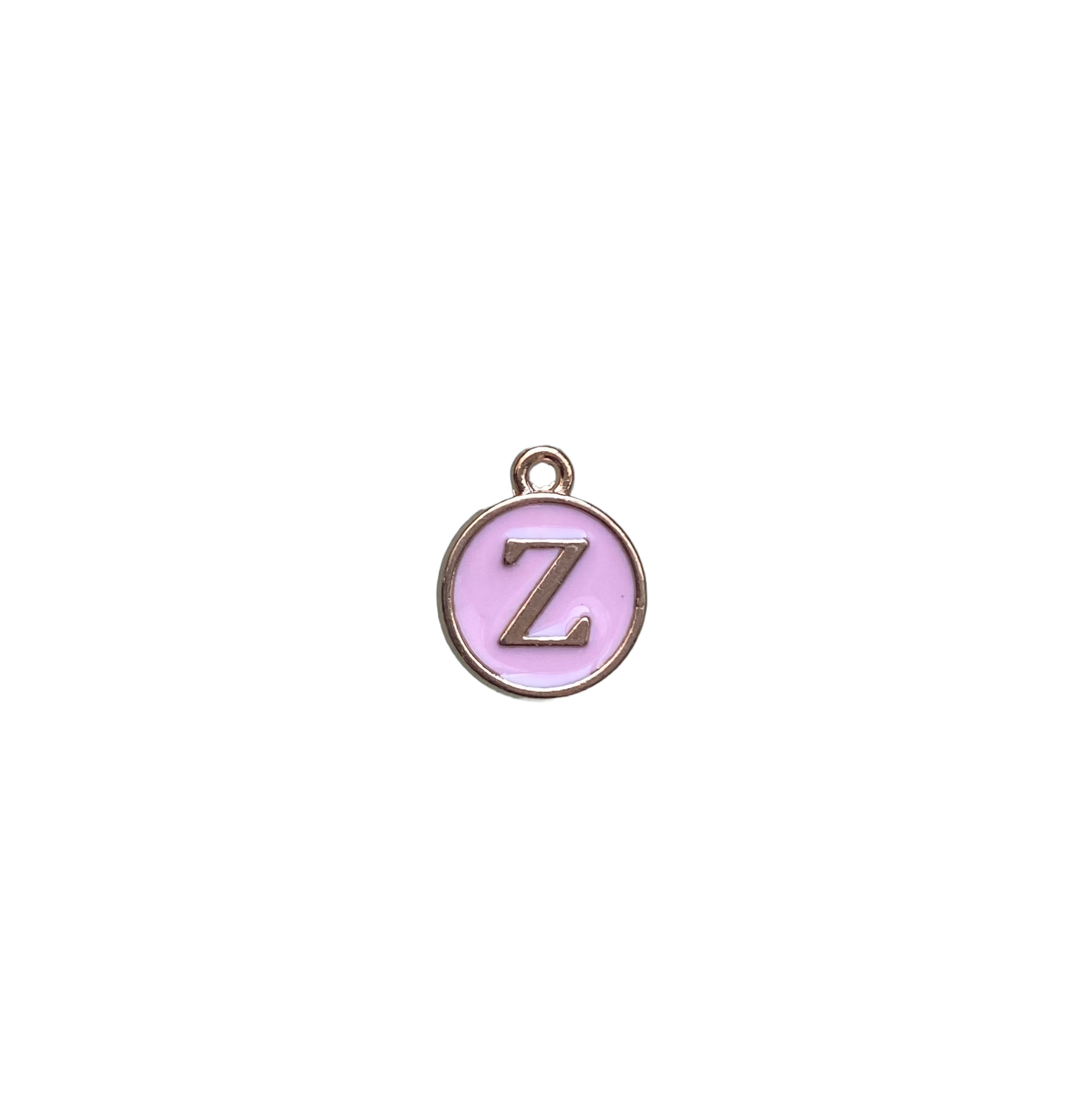 ENAMEL PINK / GOLD INITIAL CHARM