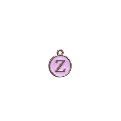 ENAMEL PINK / GOLD INITIAL CHARM