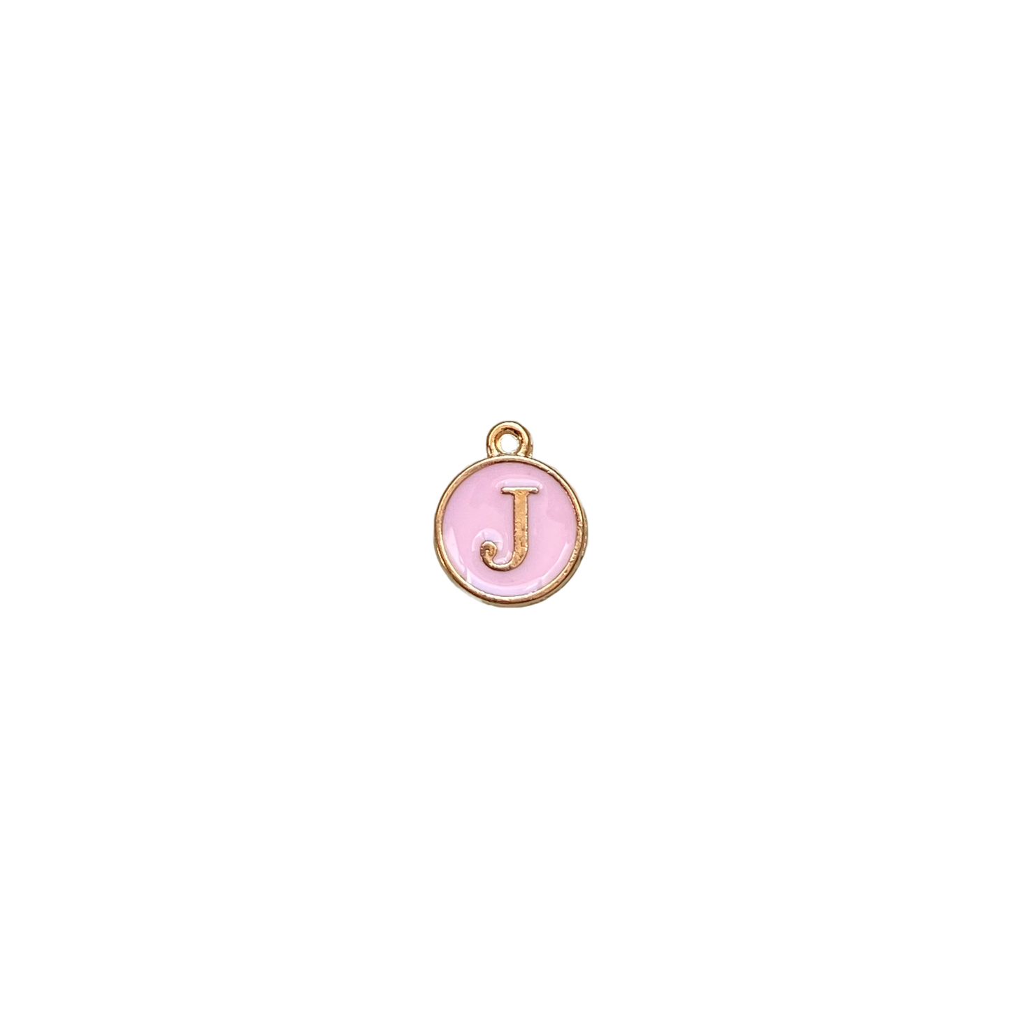 ENAMEL PINK / GOLD INITIAL CHARM