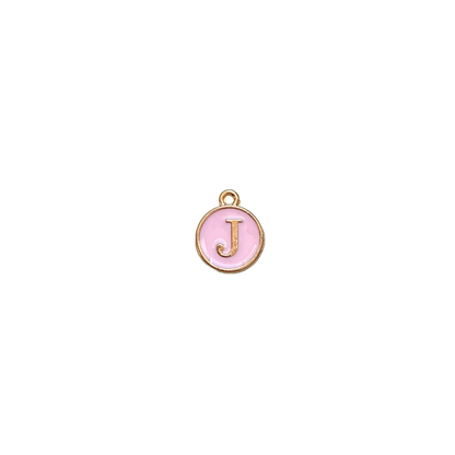 ENAMEL PINK / GOLD INITIAL CHARM