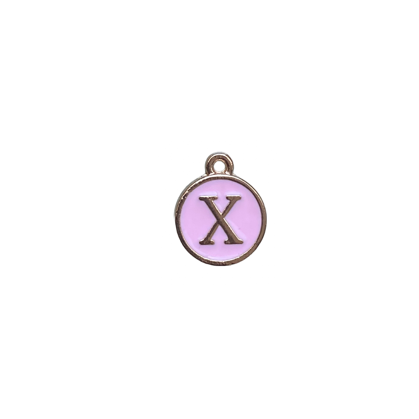 ENAMEL PINK / GOLD INITIAL CHARM