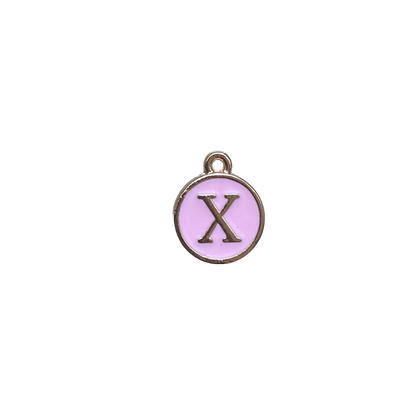 ENAMEL PINK / GOLD INITIAL CHARM