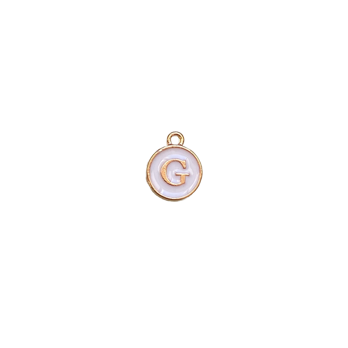 ENAMEL WHITE / GOLD INITIAL CHARM
