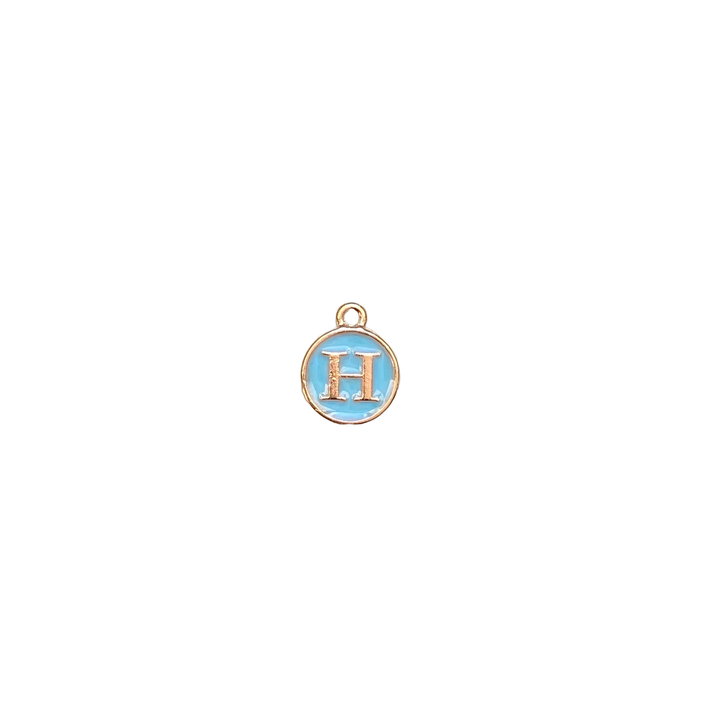 ENAMEL BLUE / GOLD INITIAL CHARM