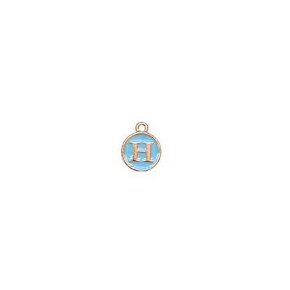 ENAMEL BLUE / GOLD INITIAL CHARM