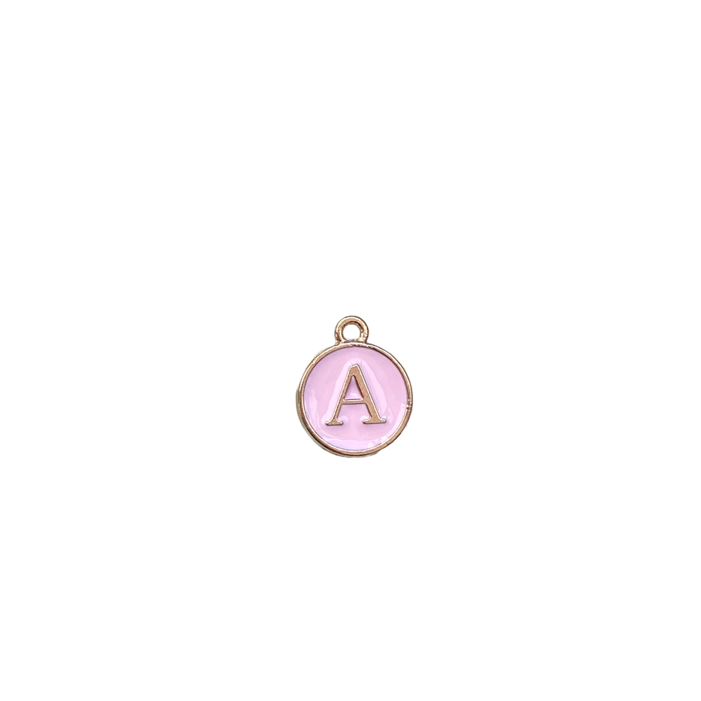 ENAMEL PINK / GOLD INITIAL CHARM