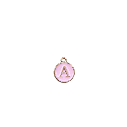 ENAMEL PINK / GOLD INITIAL CHARM