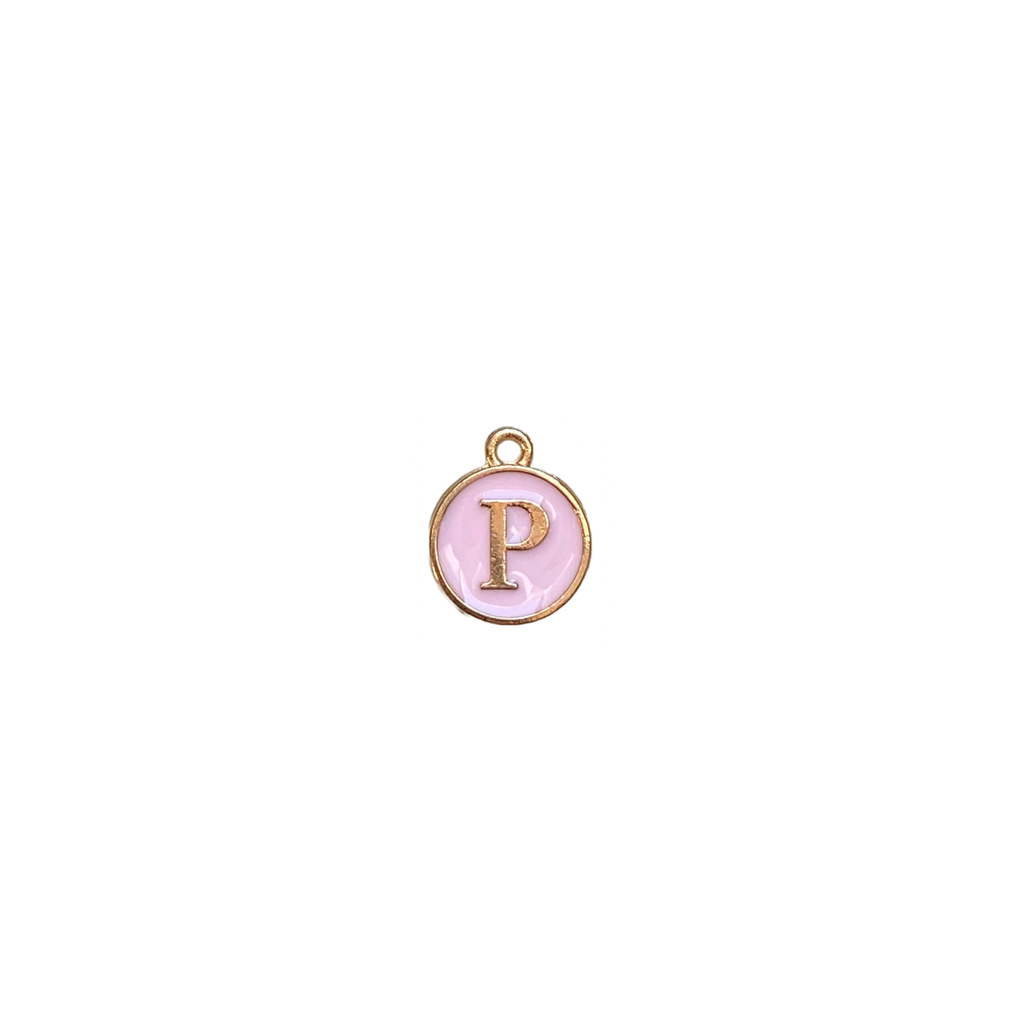 ENAMEL PINK / GOLD INITIAL CHARM