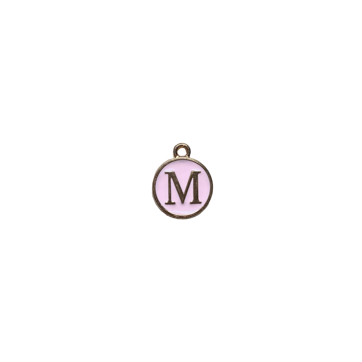 ENAMEL PINK / GOLD INITIAL CHARM