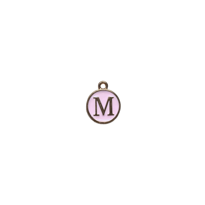 ENAMEL PINK / GOLD INITIAL CHARM