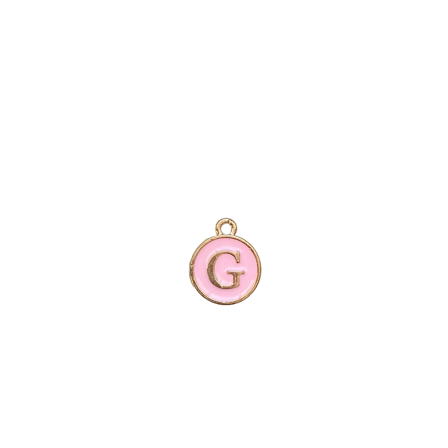 ENAMEL PINK / GOLD INITIAL CHARM