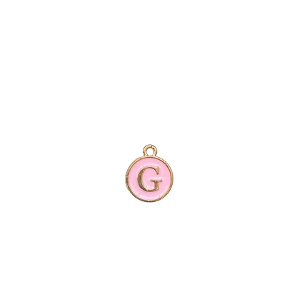 ENAMEL PINK / GOLD INITIAL CHARM