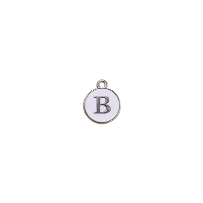 ENAMEL WHITE / SILVER INITIAL CHARM