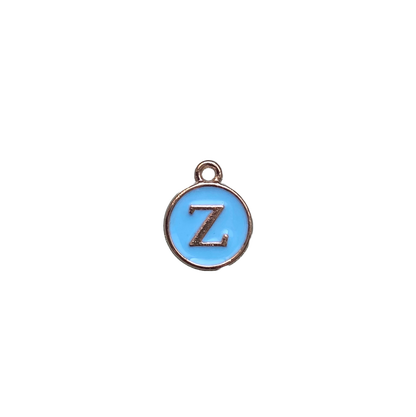 ENAMEL BLUE / GOLD INITIAL CHARM
