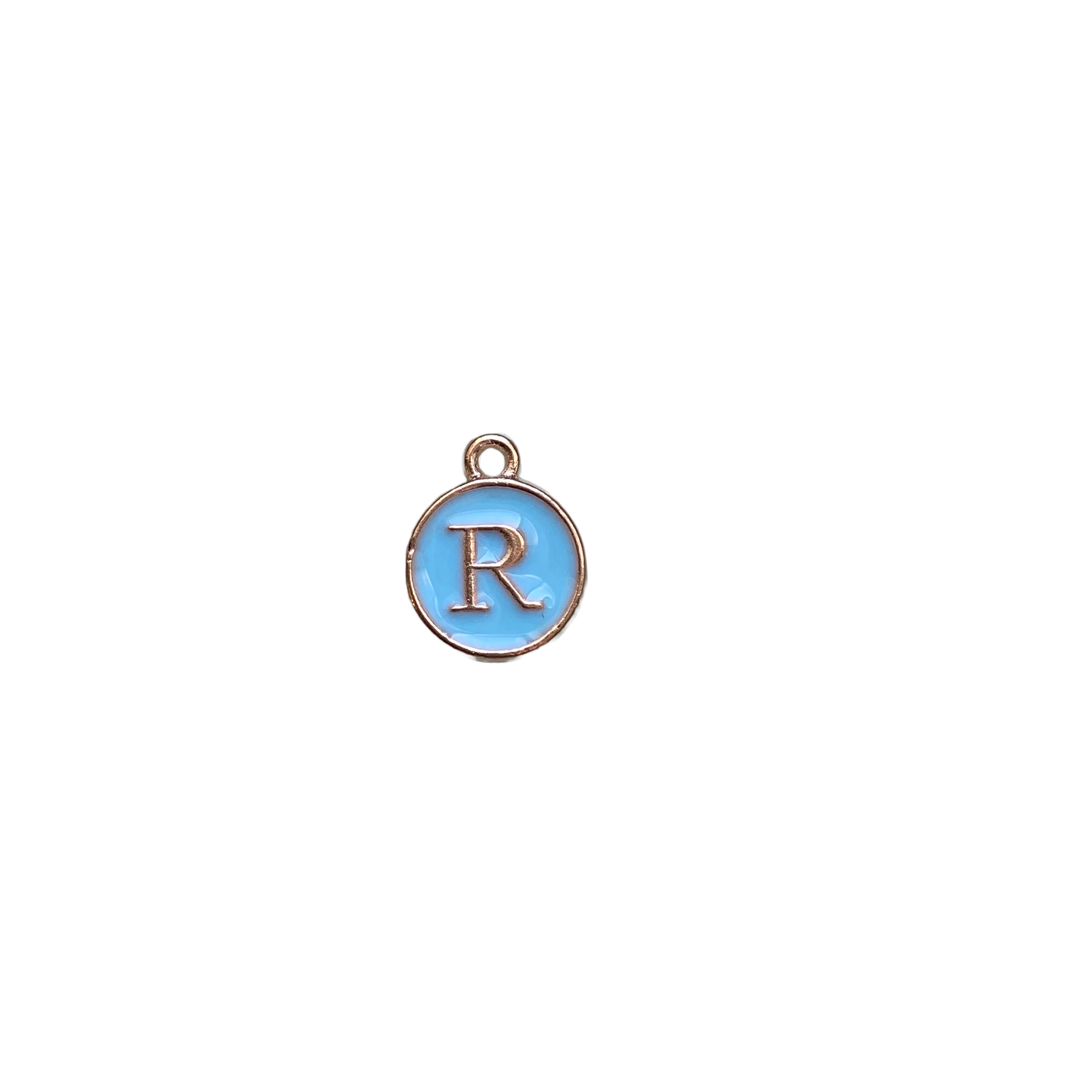 ENAMEL BLUE / GOLD INITIAL CHARM