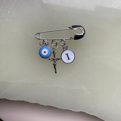 ENAMEL WHITE / SILVER INITIAL CHARM
