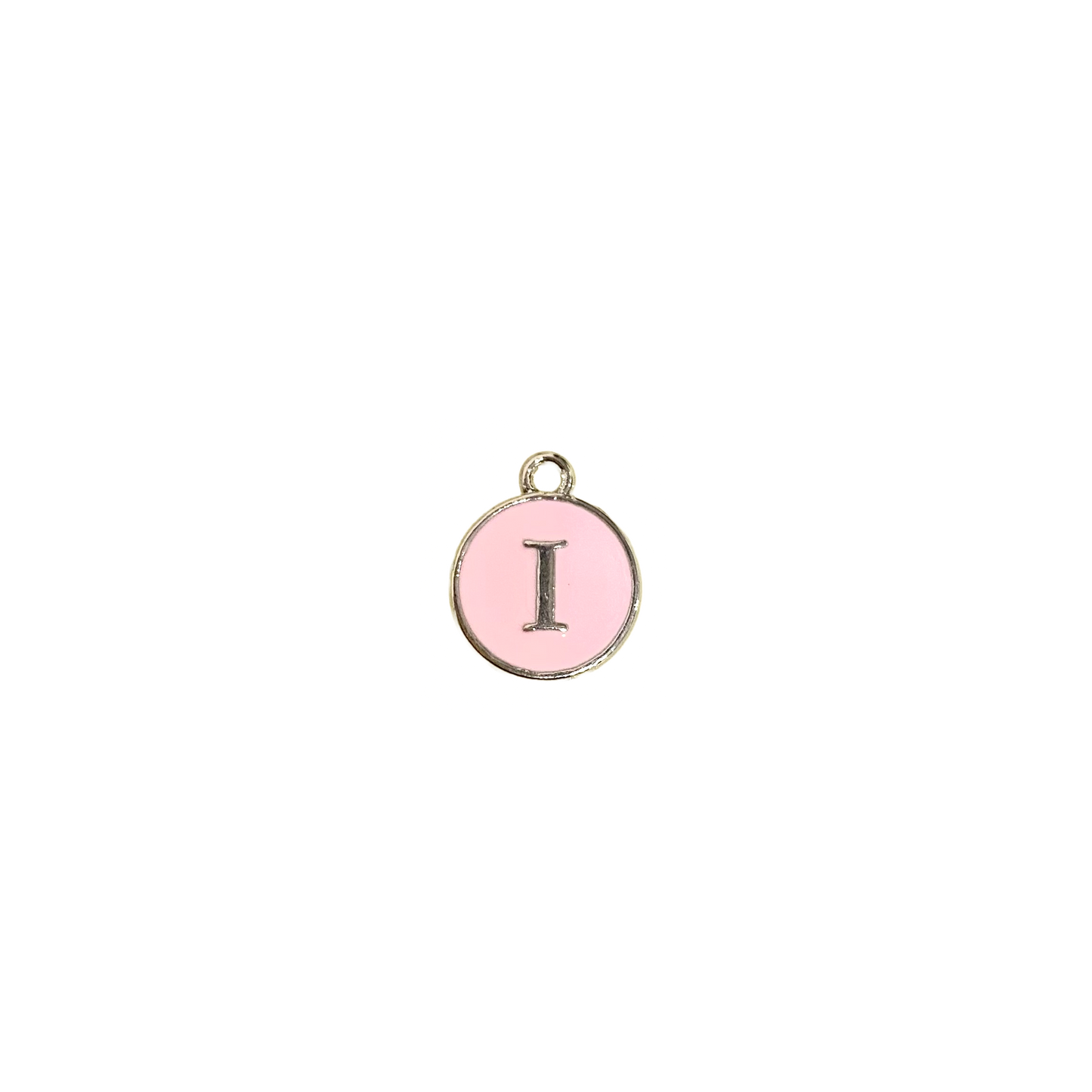 ENAMEL PINK / SILVER INITIAL CHARM