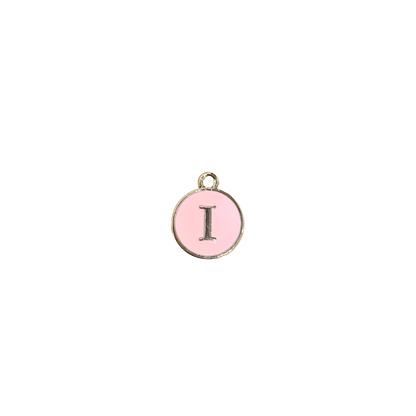 ENAMEL PINK / SILVER INITIAL CHARM