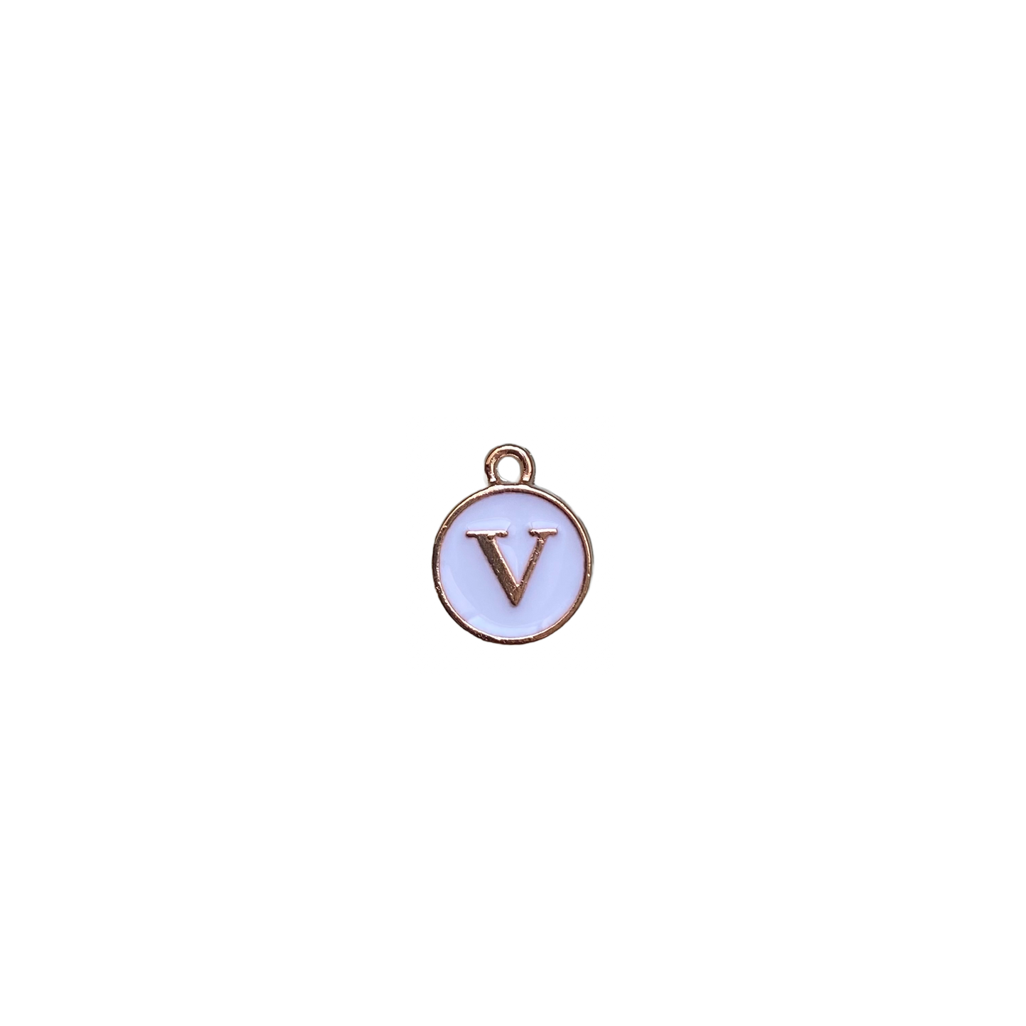 ENAMEL WHITE / GOLD INITIAL CHARM