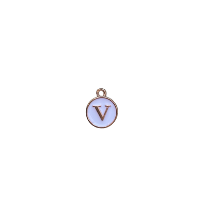 ENAMEL WHITE / GOLD INITIAL CHARM
