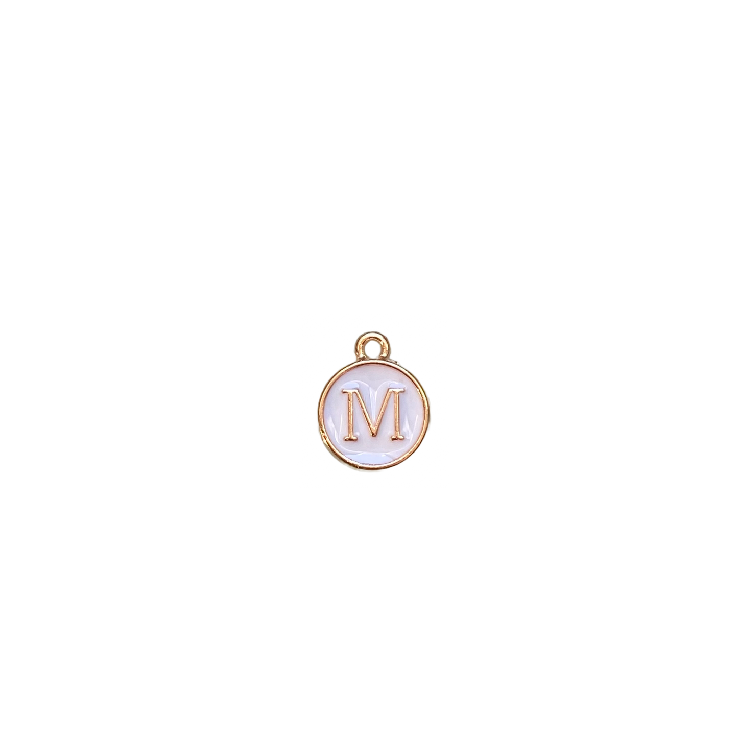 ENAMEL WHITE / GOLD INITIAL CHARM