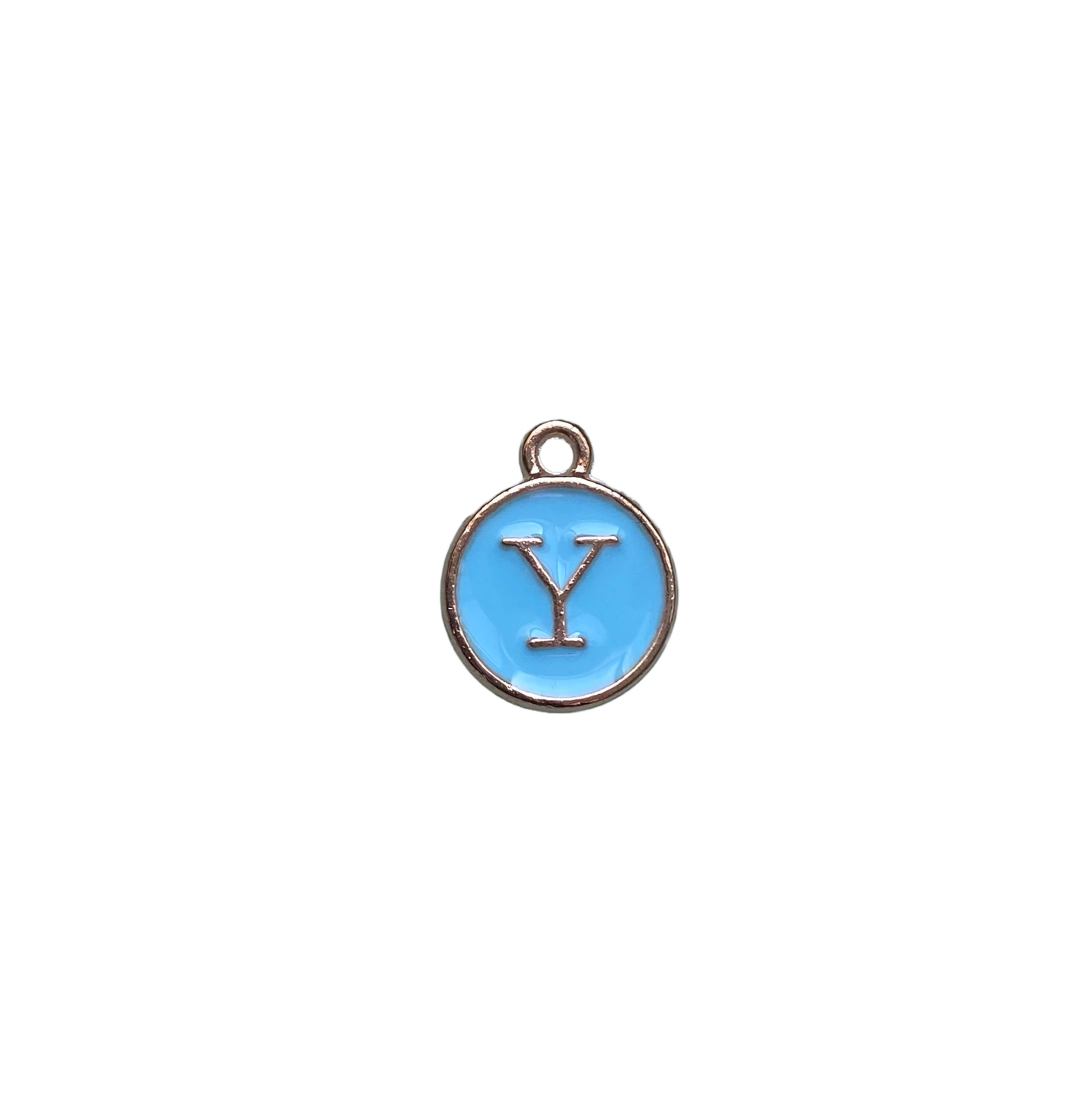 ENAMEL BLUE / GOLD INITIAL CHARM