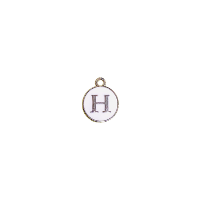 ENAMEL WHITE / SILVER INITIAL CHARM