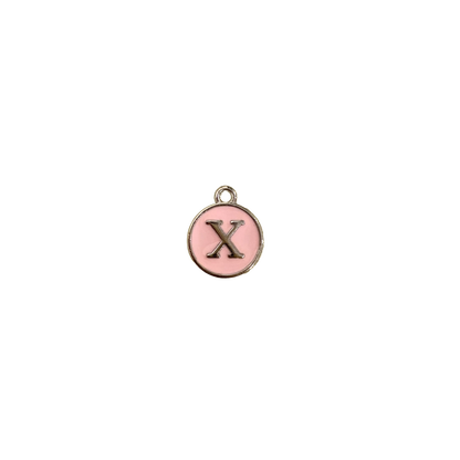 ENAMEL PINK / SILVER INITIAL CHARM