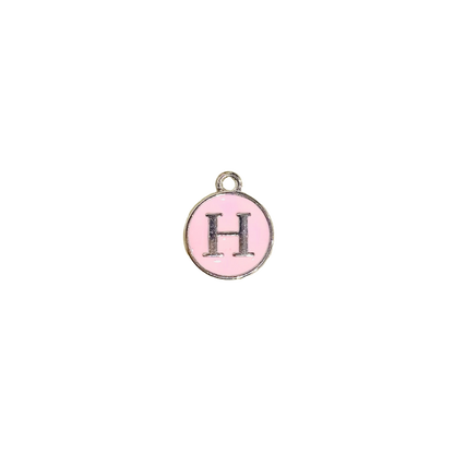 ENAMEL PINK / SILVER INITIAL CHARM