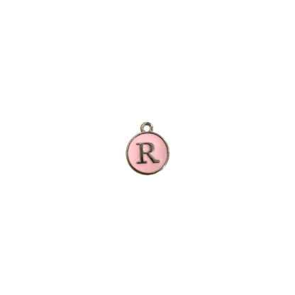 ENAMEL PINK / SILVER INITIAL CHARM