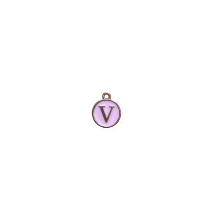 ENAMEL PINK / GOLD INITIAL CHARM
