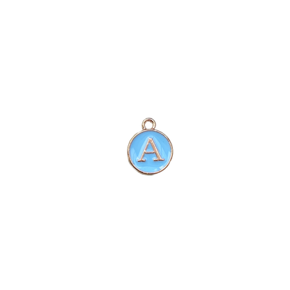ENAMEL BLUE / GOLD INITIAL CHARM