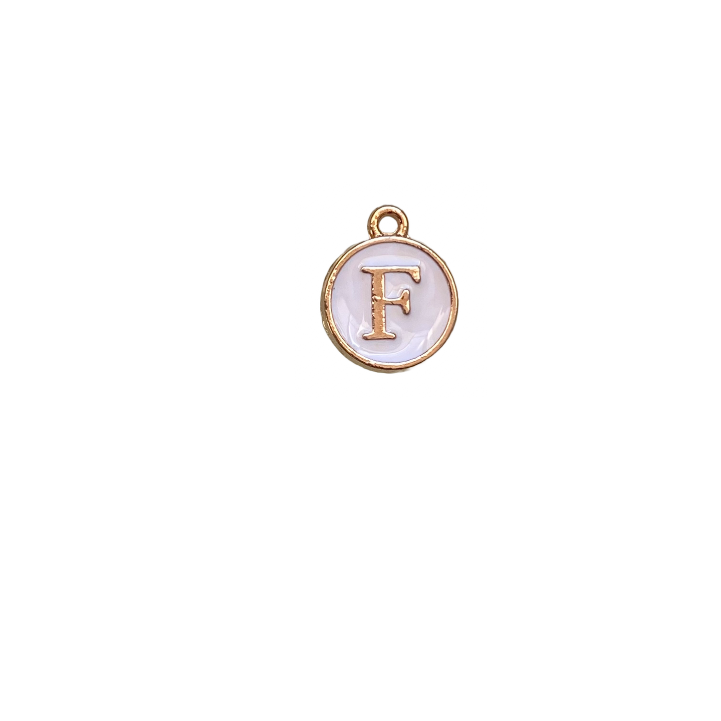 ENAMEL WHITE / GOLD INITIAL CHARM