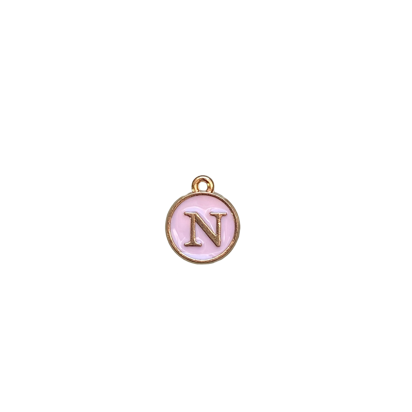 ENAMEL PINK / GOLD INITIAL CHARM