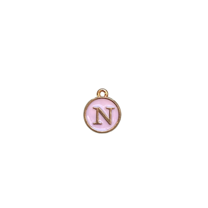 ENAMEL PINK / GOLD INITIAL CHARM