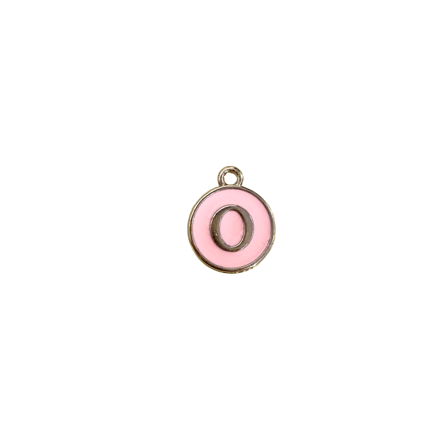 ENAMEL PINK / SILVER INITIAL CHARM