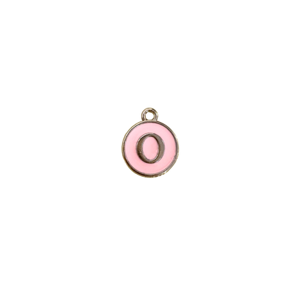 ENAMEL PINK / SILVER INITIAL CHARM