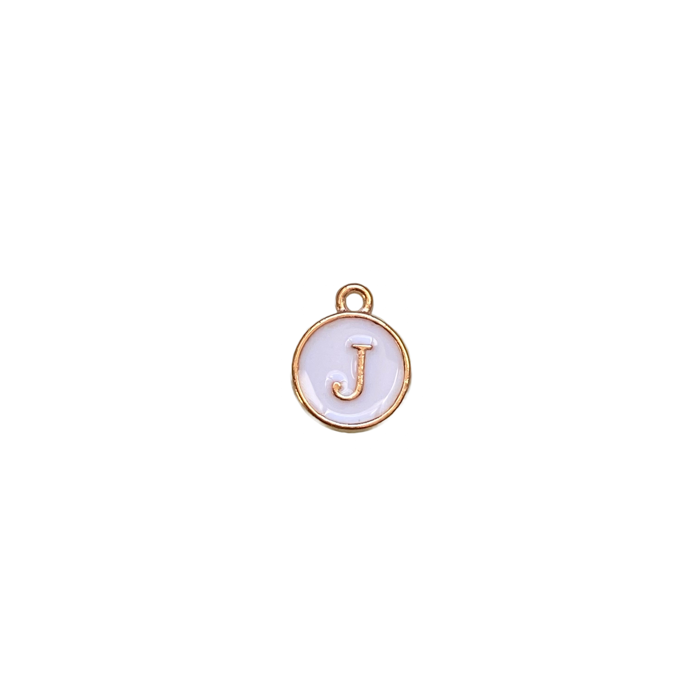 ENAMEL WHITE / GOLD INITIAL CHARM