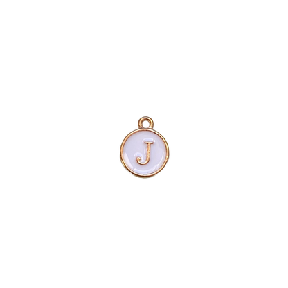 ENAMEL WHITE / GOLD INITIAL CHARM