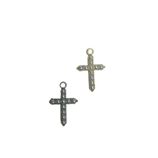 PEARL CROSS CHARM