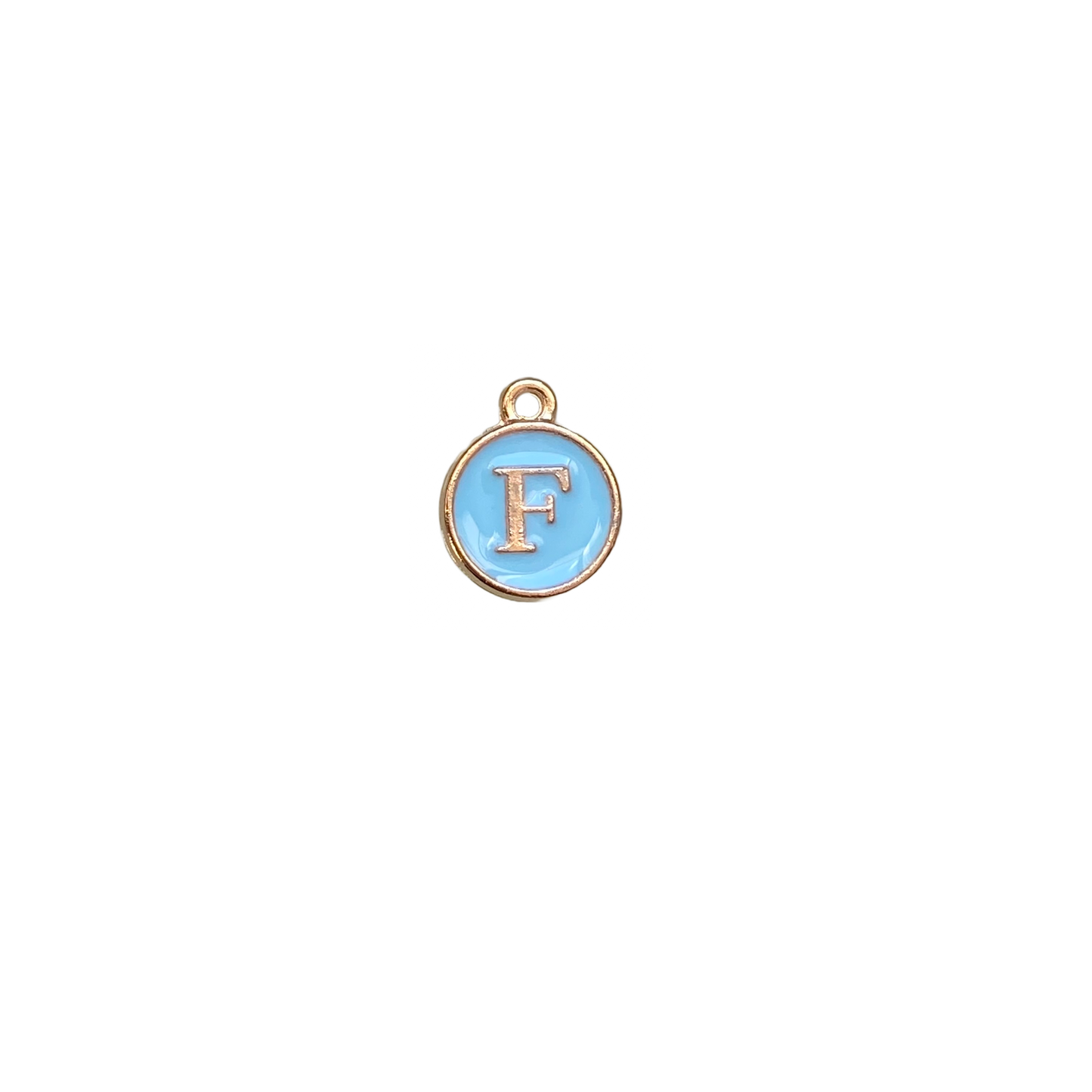 ENAMEL BLUE / GOLD INITIAL CHARM