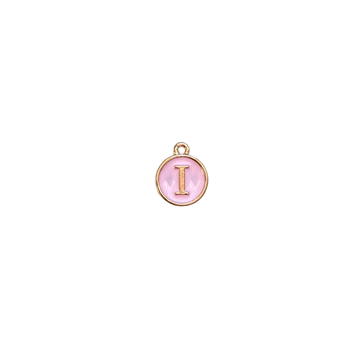 ENAMEL PINK / GOLD INITIAL CHARM