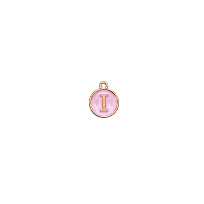 ENAMEL PINK / GOLD INITIAL CHARM